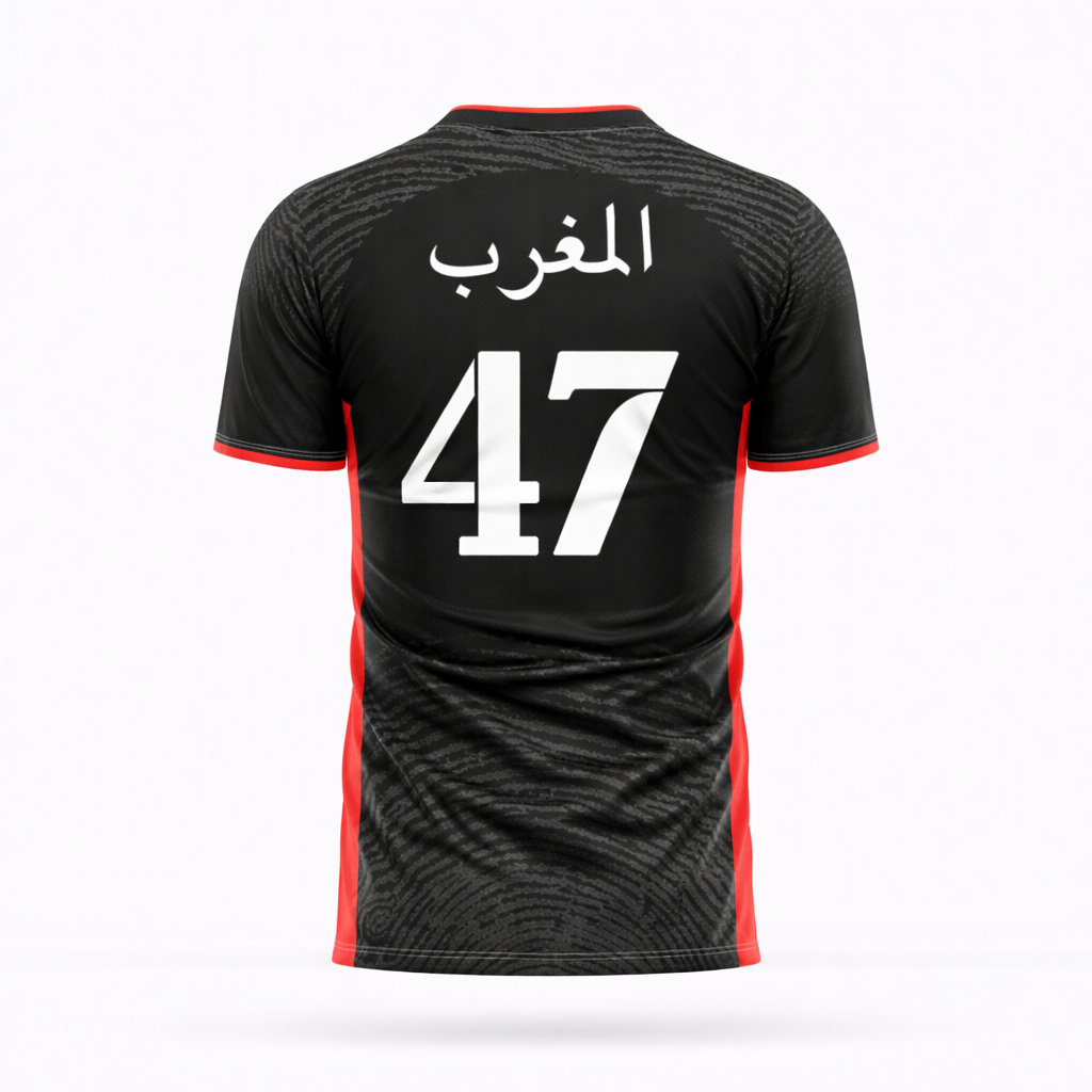 MAILLOT MAROC X OMERTA ROUGE/NOIR