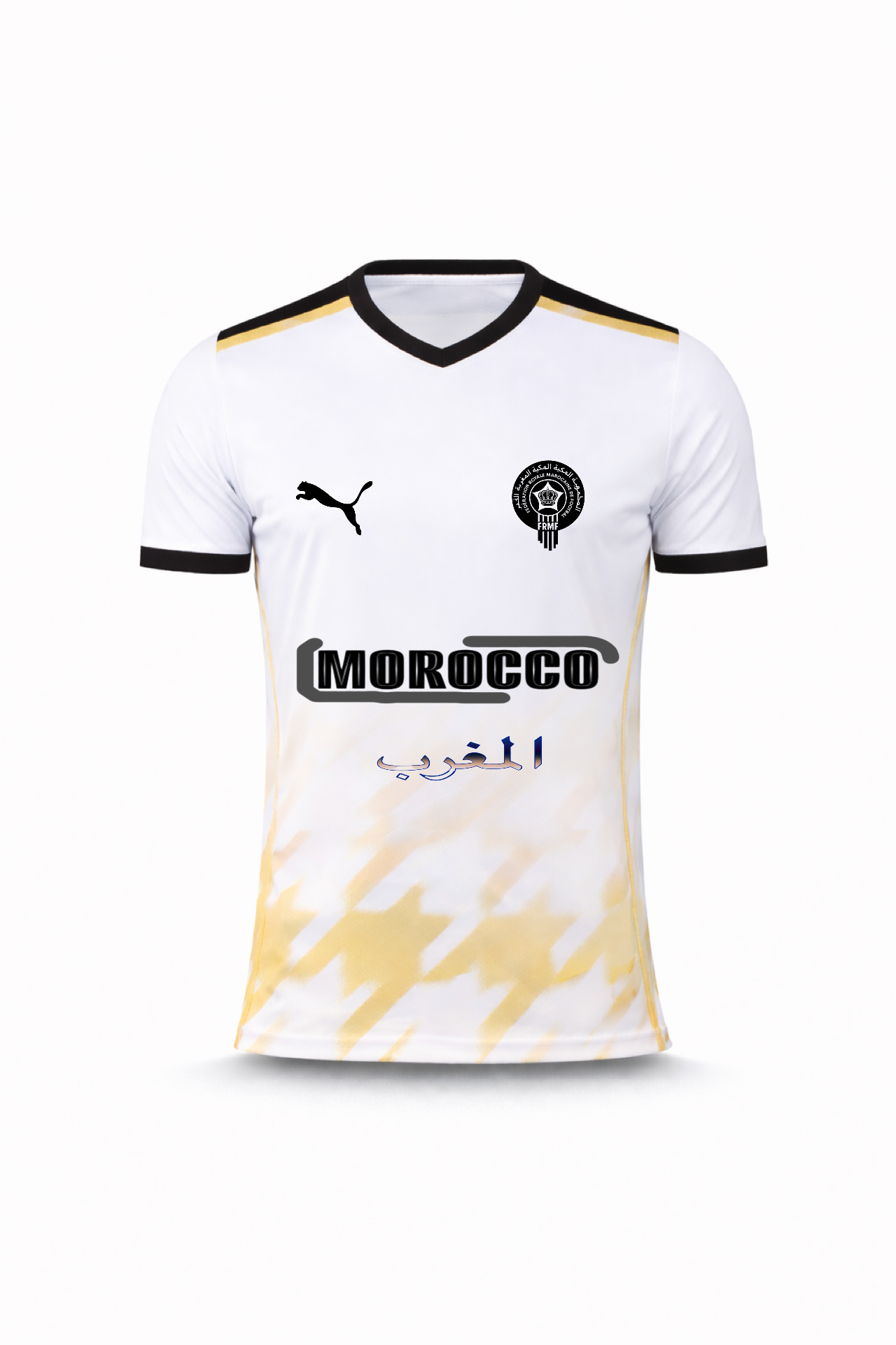 MAILLOT MAROC BLANC OR